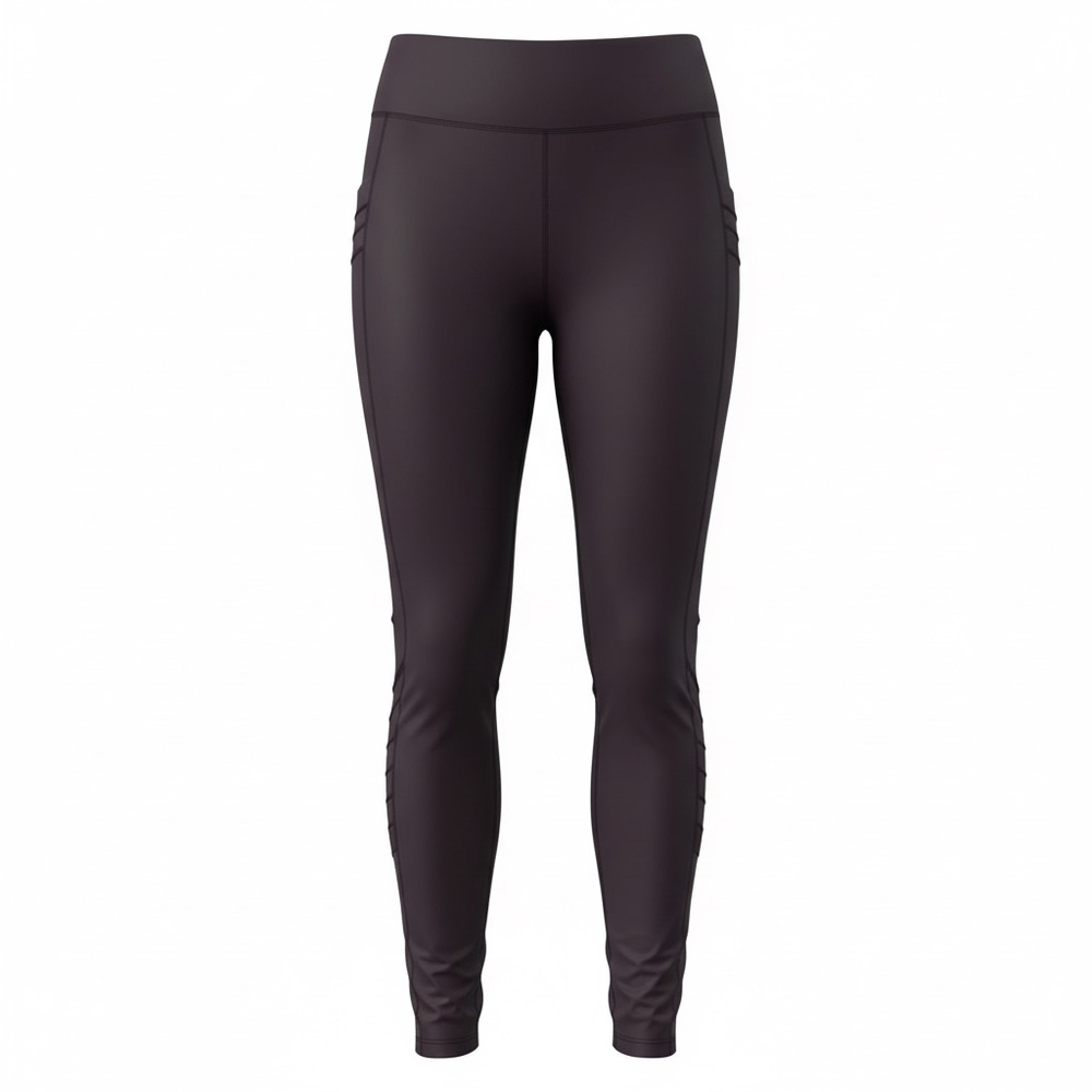 Tangerine Womens XXL Plum High-Waisted Leggings W/Ruched Side Details Stretchy F